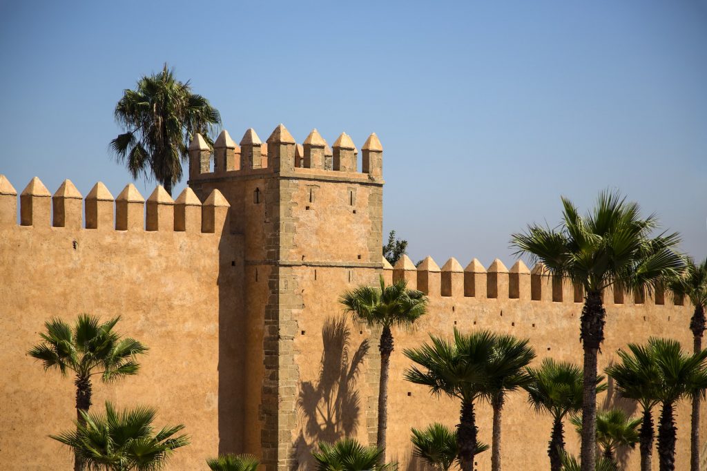 Old city walls in Rabat, Morocco